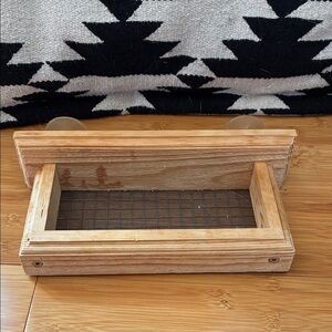 Rustic Wooden Window Bird Seed Feeder with suction cups